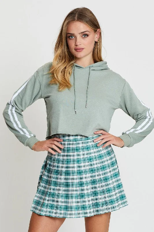 One-DAY Sale Green Hoodie Long Sleeve