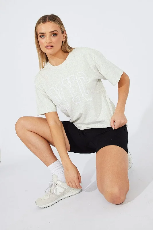 Fantastic Offers Grey Graphic Tee Short Sleeve
