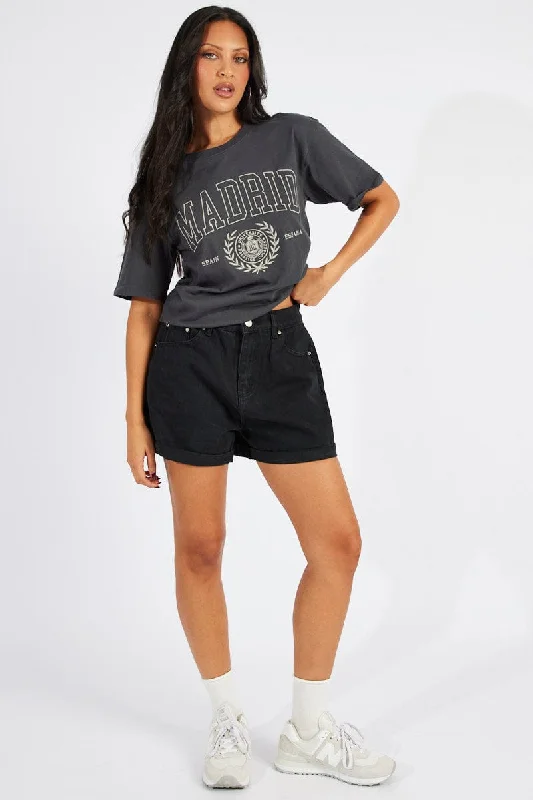 Price Blitz Grey Graphic Tee Short Sleeve