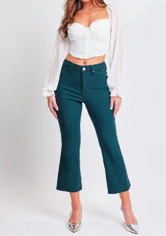 Hyperstretch Flare Crop Pant In Teal