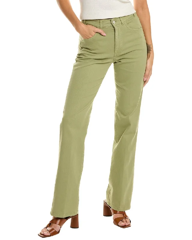 Holiday Sale Loro Piana High-Rise Green Straight Leg Jean