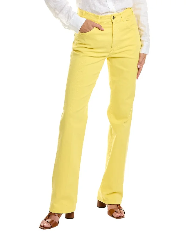 Don't Wait Loro Piana High-Rise Yellow Straight Leg Jean