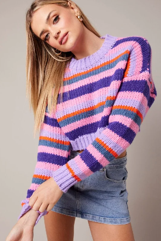 Friends and Family Sale Multi Stripe Knit Jumper