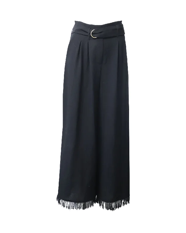 Grand Opening Sale Nanushka Wide Leg Trousers with Belt in Black Triacetate