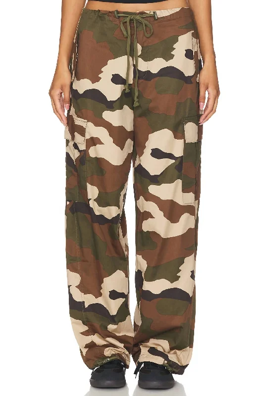 Closeout Sale Parachute Pant In Fatigue Green Camo