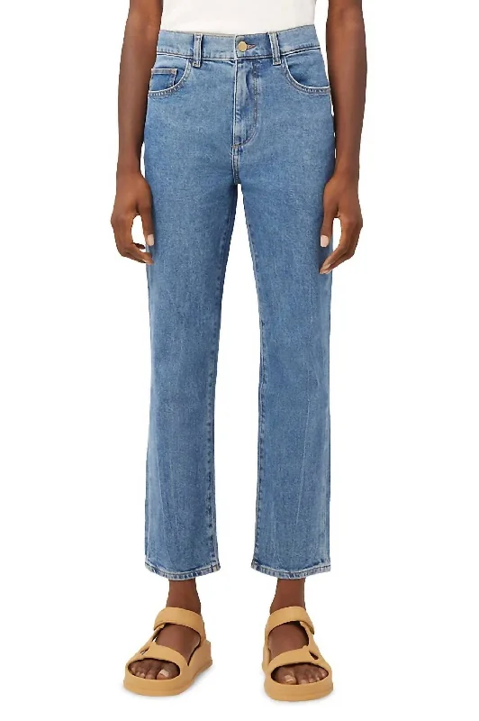 Year-End Sale Patti Straight High Rise Jeans In Blue Rapids