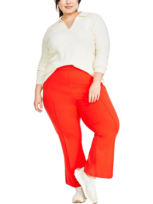 Bargain Prices Plus Womens High Rise Flared Ankle Pants