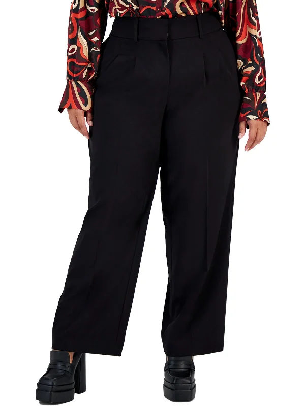 New Arrival Plus Womens Mid Rise Office Dress Pants
