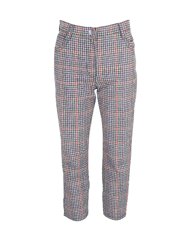 Factory Direct Sale Prada Houndstooth Check Trousers in Multicolor Cotton