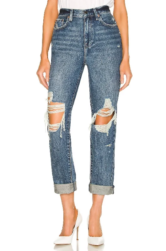 Reduced Prices Presley High Rise Relaxed Roller Jean In Eternal-Distressed