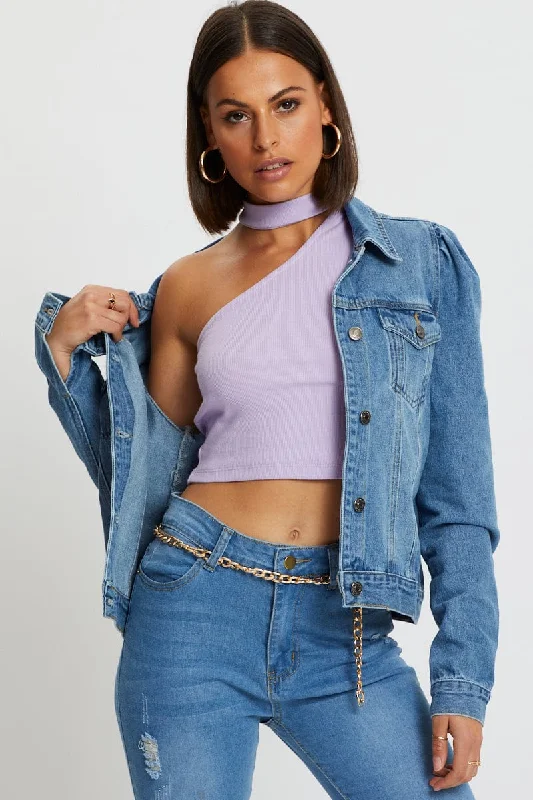 Unmissable Offer Purple Cutaway Halter Top