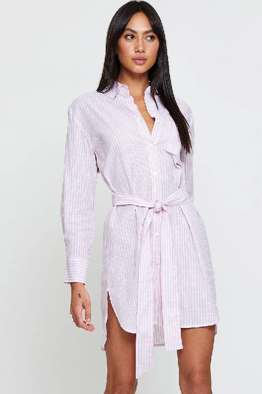 Extra Savings Stripe Oversized Shirts Long Sleeve