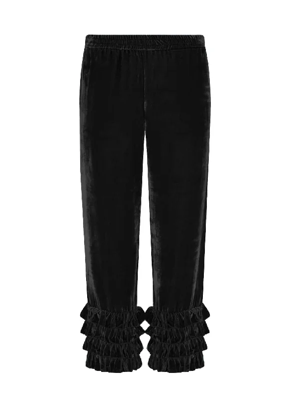 Talitha Velvet Pants In Black