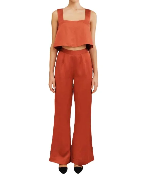 Midnight Madness Tia Trouser In Redwood