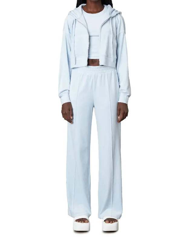 Early Access Velour Wide Leg Pant In Chambray