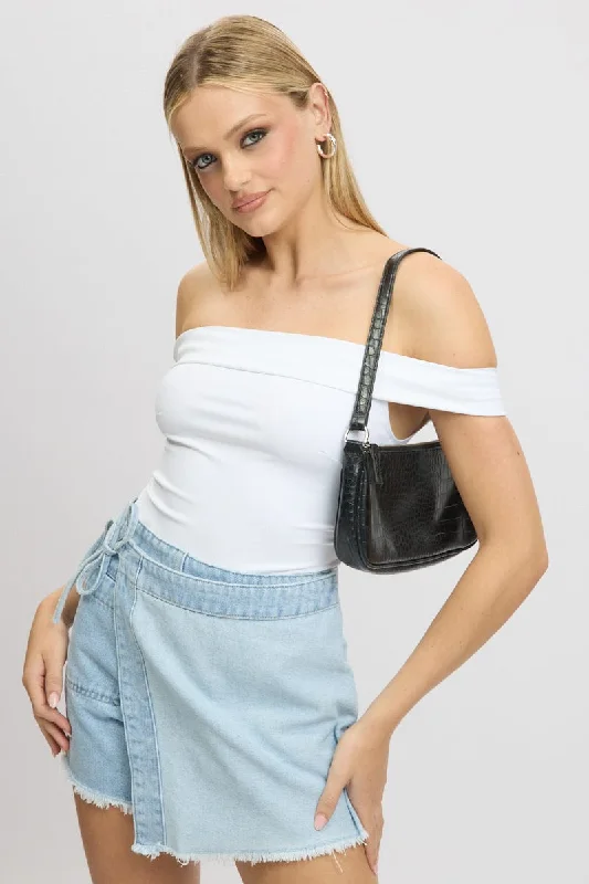 Markdowns White Off Shoulder Bodysuit