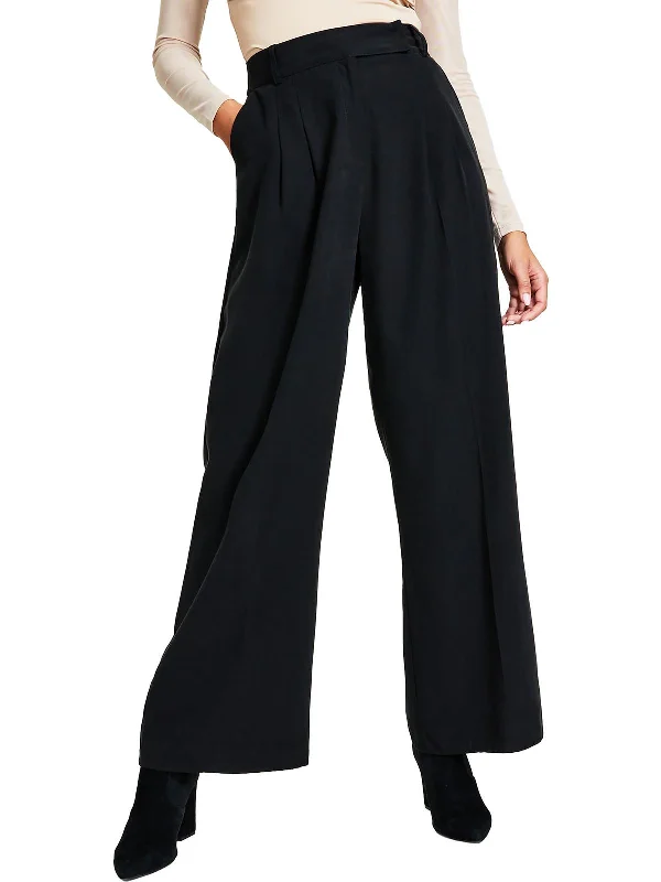 Womens High Rise Ankle Wide Leg Pants