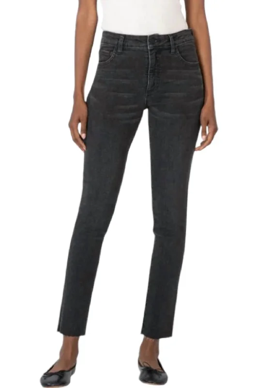 Exclusive Deal Women's Reese High Rise Fab Ab Ankle Jeans In Respectable With Black Base Wash
