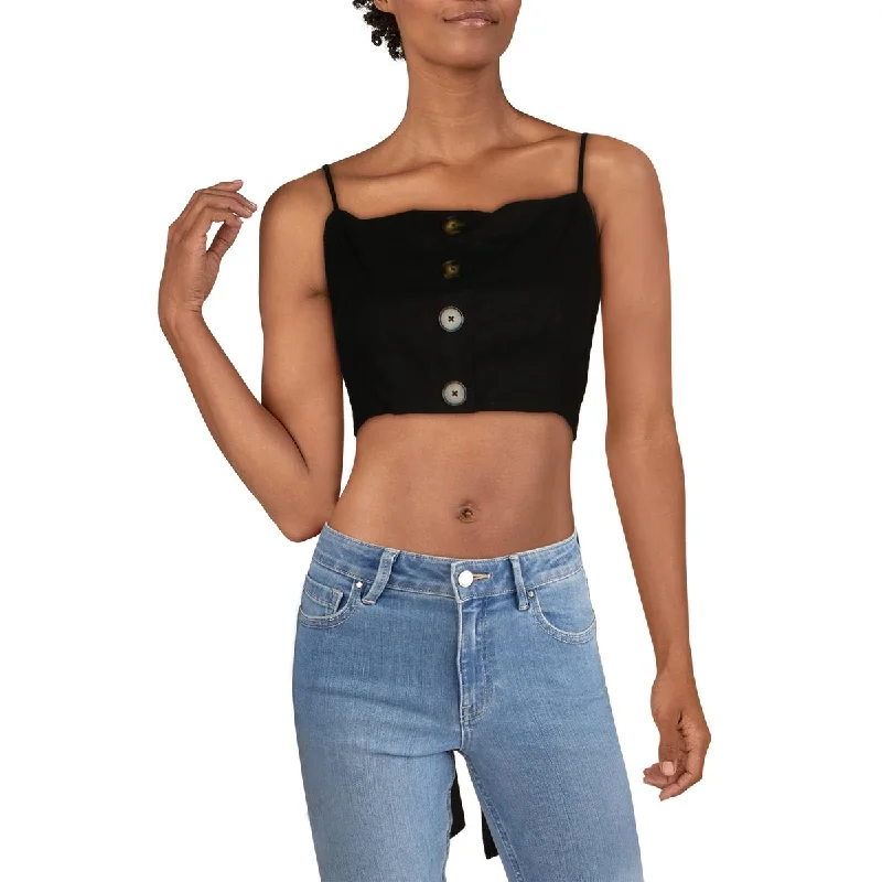 Crazy Deals After Market Womens Linen Blend Tie Back Bandeau Top