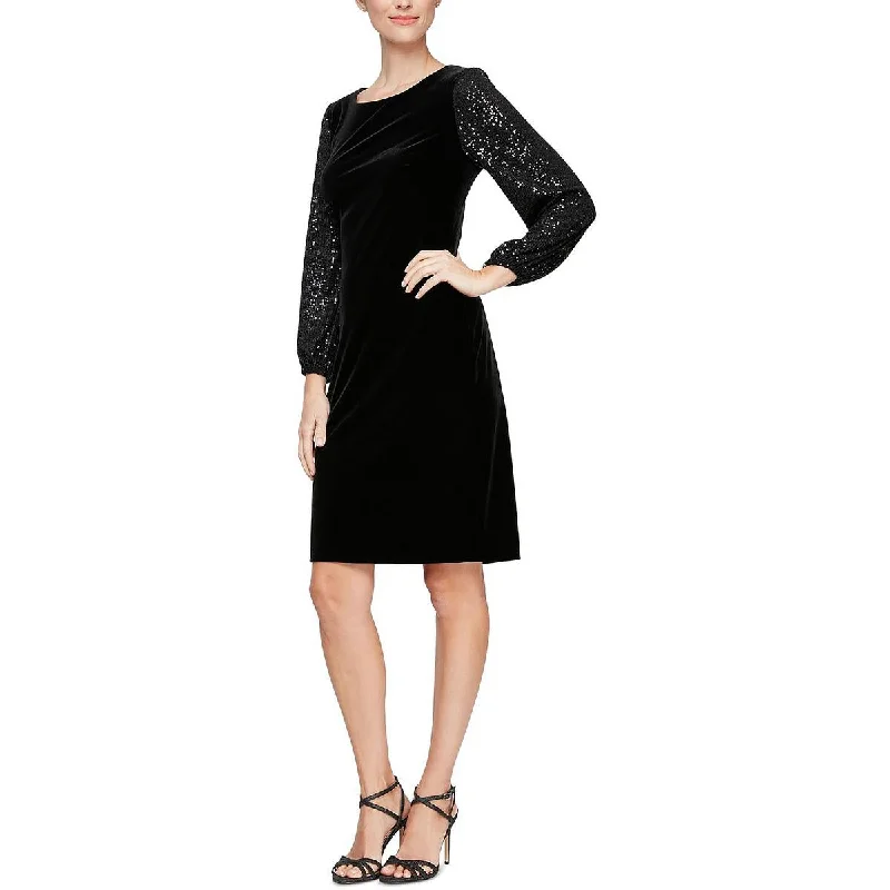 Exclusive Online Offer Alex Evenings Womens Velvet Sequined Sheath Dress