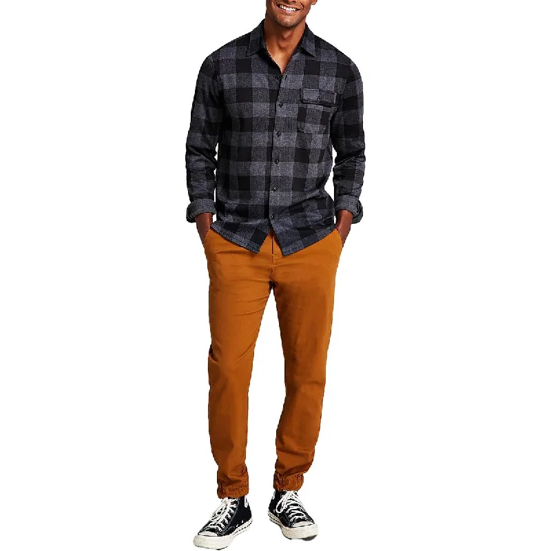 Limited Time Offer And Now This Mens Plaid Long Sleeves Button-Down Shirt