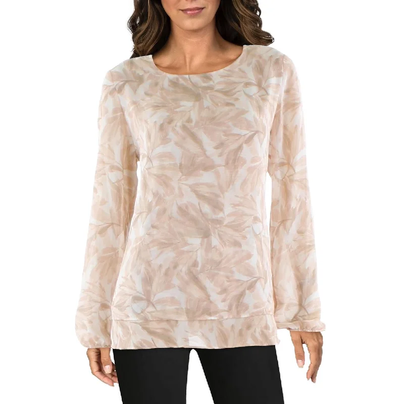 Savings Galore Anne Klein Womens Sheer Double-Layer Blouse