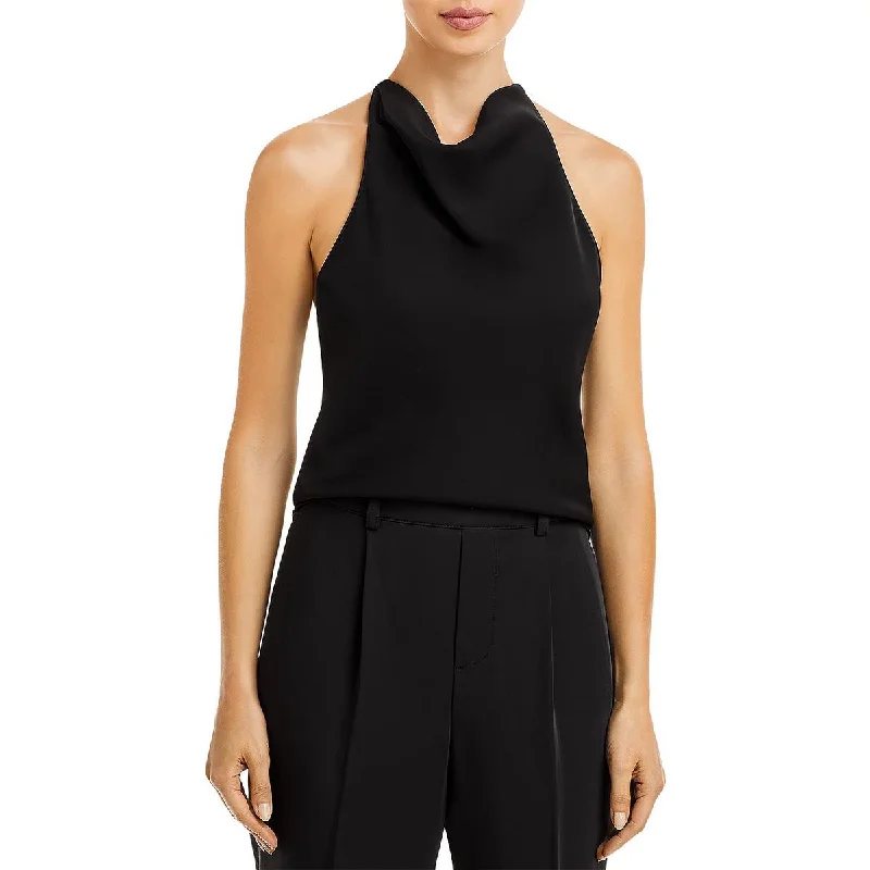 Price Fest Aqua Womens Cowl Neck Halter Cami