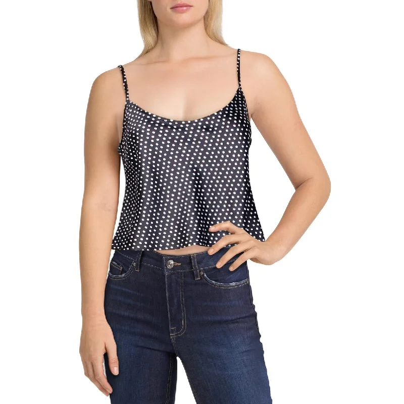 Exclusive Preview Aqua Womens Polka Dot Short Crop Top