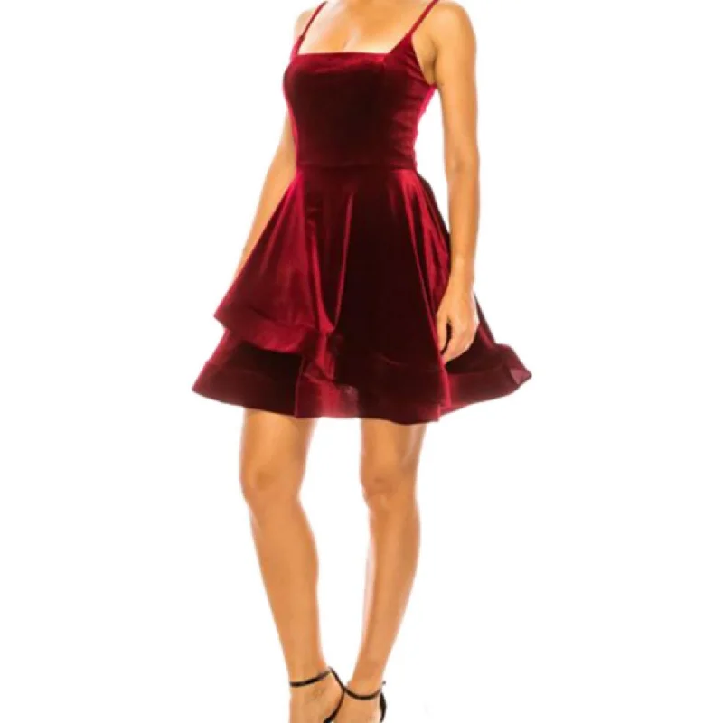 Savings Event B. Darlin Womens Juniors Velvet Short Mini Dress