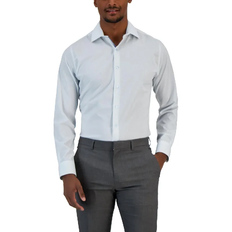 Inventory Reduction Bar III Mens Window Pane Stretch Button-Down Shirt