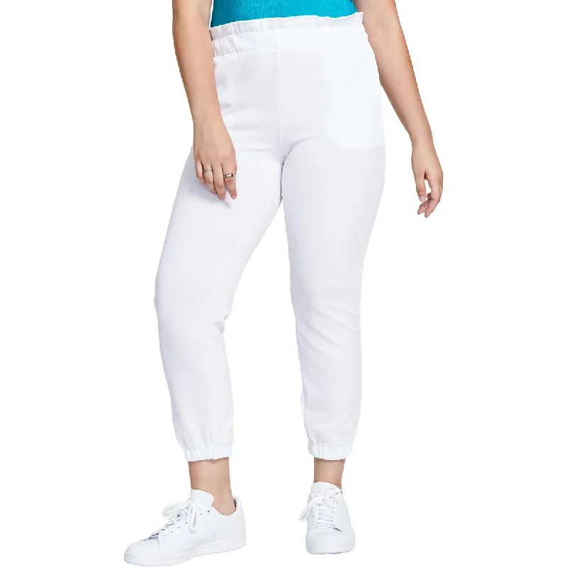Big Savings Bar III Womens Paperbag Waist Textured Jogger Pants