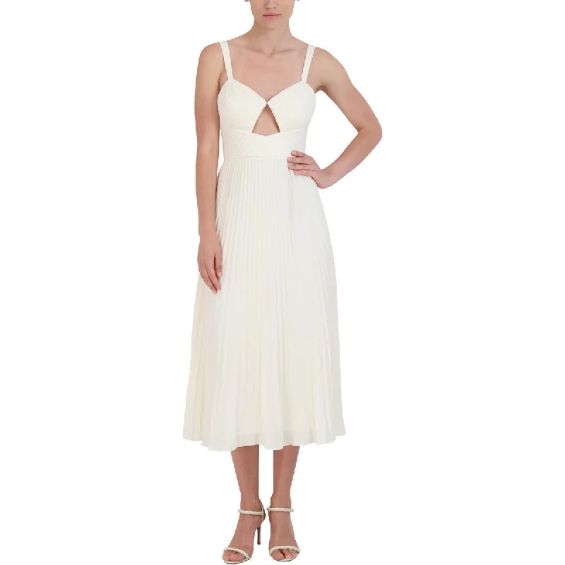 Sale Event BCBGMAXAZRIA Womens Pleated Midi Cocktail And Party Dress