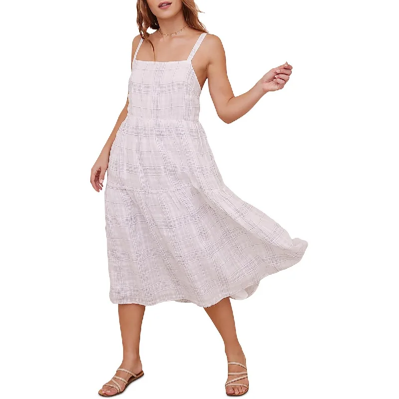 Deep Discounts Bella Dahl Womens   Linen Tie Back Midi Dress