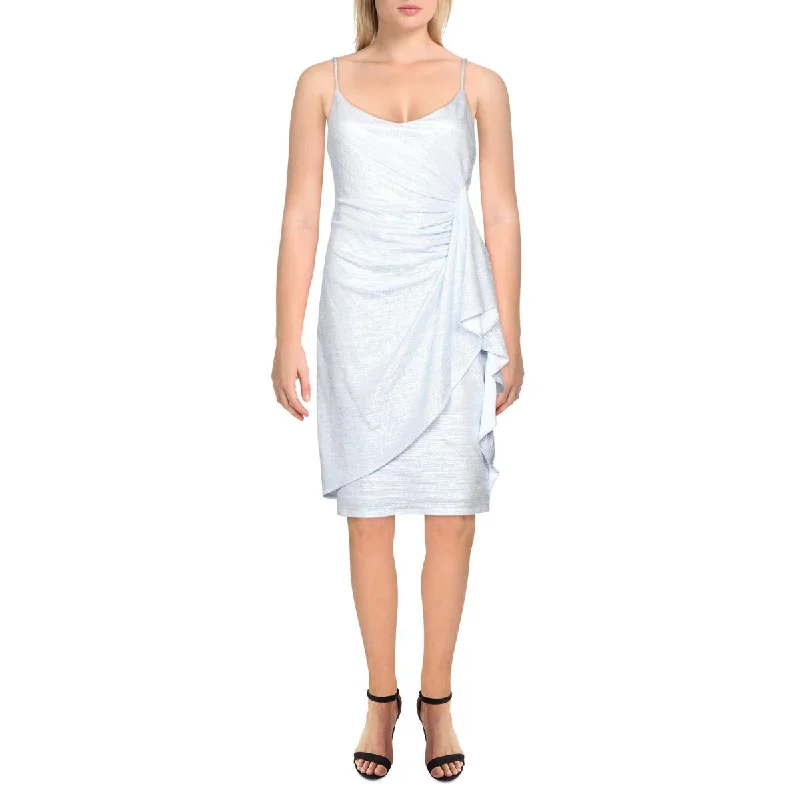 One-DAY Sale Black Halo Womens Ruched V Neck Cocktail And Party Dress