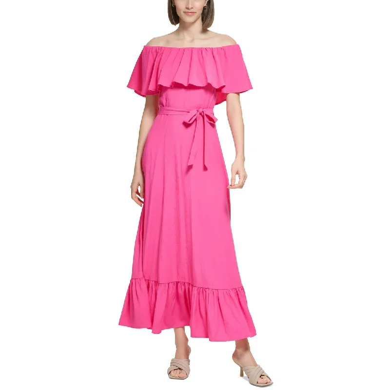 Instant Savings Calvin Klein Womens Crinkled Long Maxi Dress