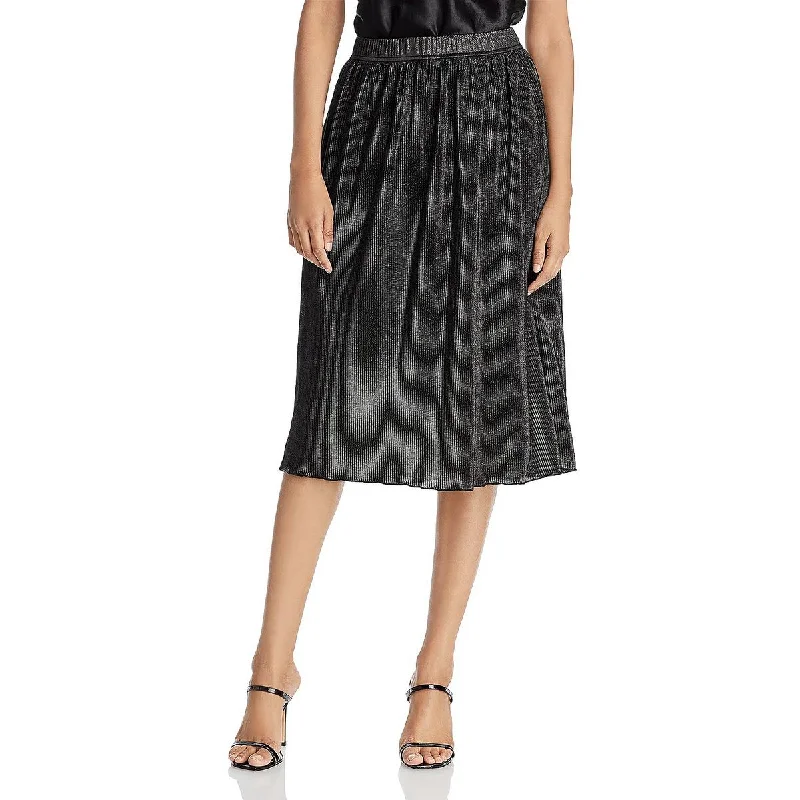 Chenault Womens Foiled Pull On A-Line Skirt