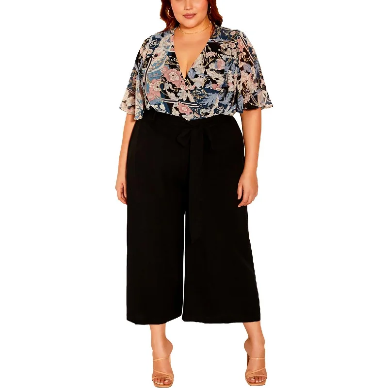 Special Price City Chic Womens High Rise Cropped Wide Leg Pants