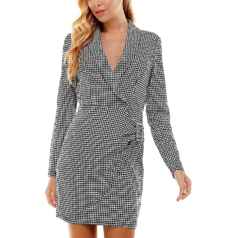 Factory Direct Sale City Studios Womens Juniors Embellished Mini Wrap Dress