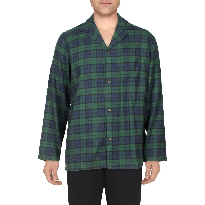 Club Room Mens Flannel Nightwear Sleep Shirt