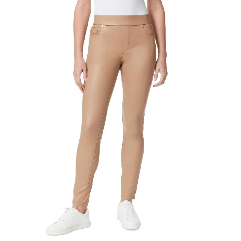 Overstock Gloria Vanderbilt Womens Avery Faux Leather Mid-Rise Leggings