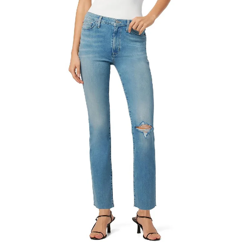 Hudson Womens Blair High-Rise Straight Leg Cropped Jeans