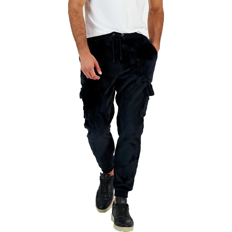 Deal Mania INC Mens Velour Drawstring Jogger Pants