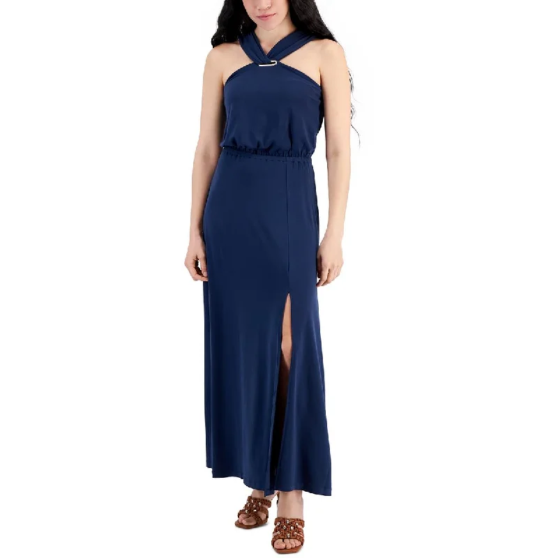 Deal Alert INC Womens Petites Halter Jersey Maxi Dress