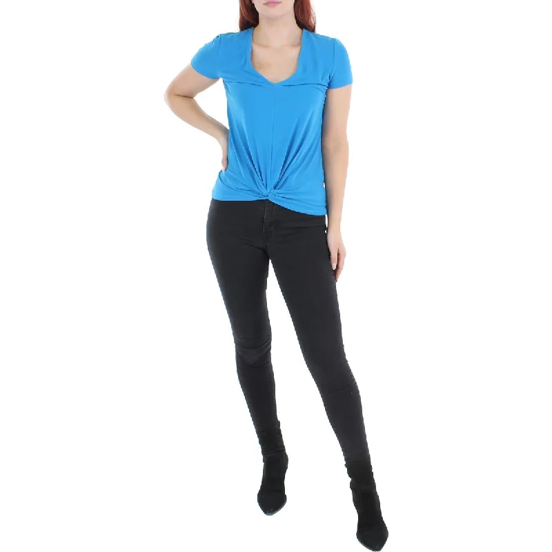 Must-Have Deals INC Womens Stretch Knot-Front Blouse