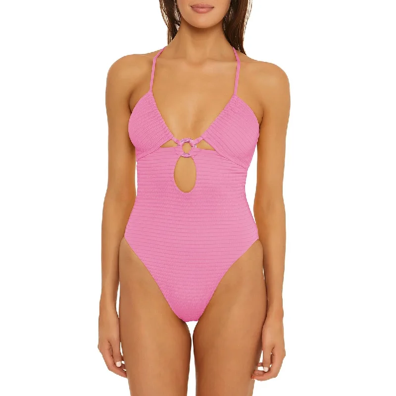 Final Clearance Isabella Rose Womens Maza Ribbed Nylon One-Piece Swimsuit