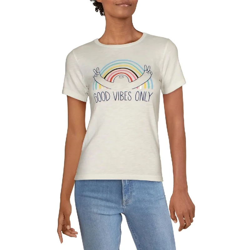 J. Crew Womens Juniors Good Vibes Only Graphic Short Sleeve T-Shirt