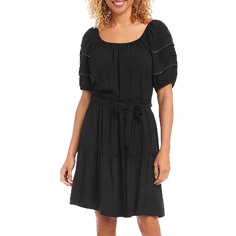 Karen Kane Womens Tiered A-Line Fit & Flare Dress