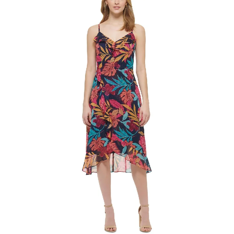 Act Now Kensie Dresses Womens Ruffle Knee Length Slip Dress