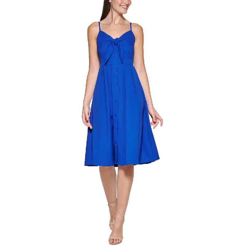 Final Clearance Kensie Womens Chiffon Gathered Fit & Flare Dress