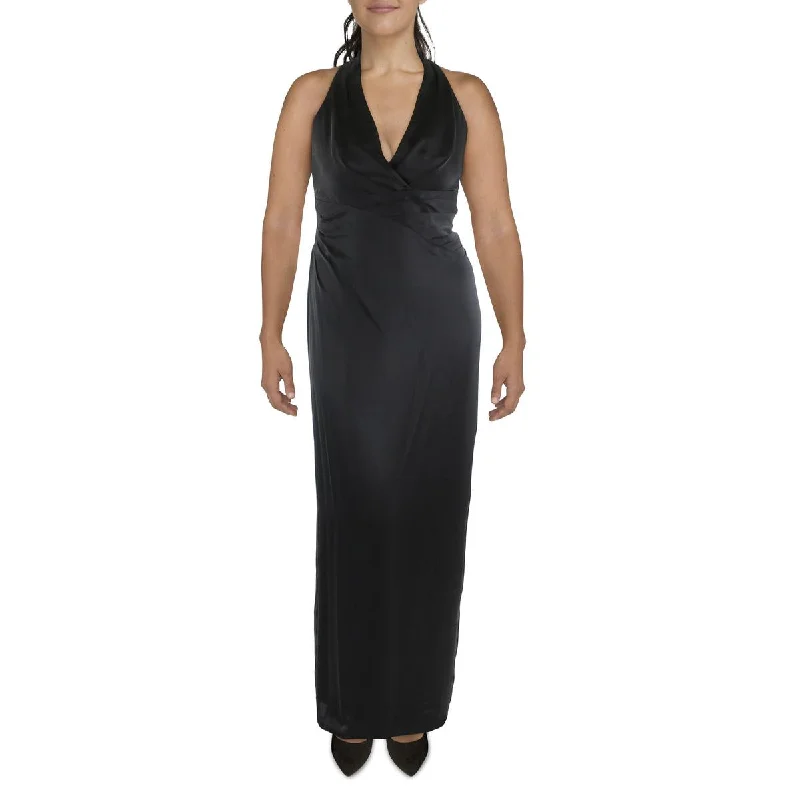 Deal Dash Lauren Ralph Lauren Womens Satin Sleeveless Evening Dress